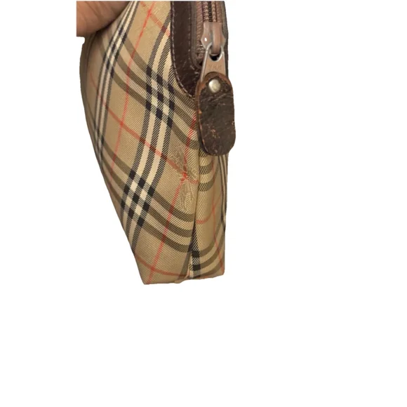 BURBERRY’s Nova Check Beige Canvas Pouch Clutch Vintage - Picture 5 of 11